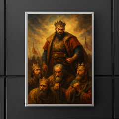 Tamerlane inspecting conquered kings in chains poster 5