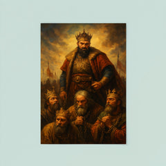 Tamerlane inspecting conquered kings in chains poster 8