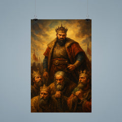 Tamerlane inspecting conquered kings in chains poster 9