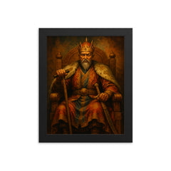 Tamerlane iron crutch throne portrait framed print on a plain backdrop in size 8"x10".