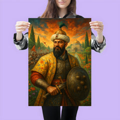 Tamerlane omitted replace with Babur garden warfare portrait poster 3