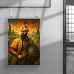 Tamerlane omitted replace with Babur garden warfare portrait poster 4