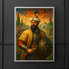 Tamerlane omitted replace with Babur garden warfare portrait poster 5