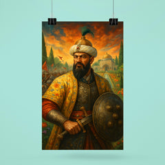Tamerlane omitted replace with Babur garden warfare portrait poster 6