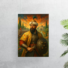 Tamerlane omitted replace with Babur garden warfare portrait poster 7