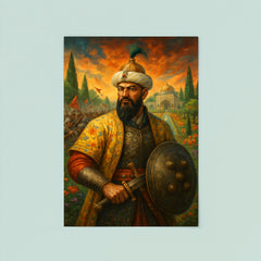 Tamerlane omitted replace with Babur garden warfare portrait poster 8