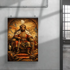 Tamerlane on jeweled throne map poster 4