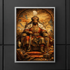 Tamerlane on jeweled throne map poster 5