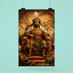 Tamerlane on jeweled throne map poster 6