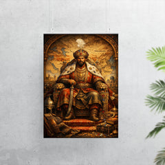 Tamerlane on jeweled throne map poster 7