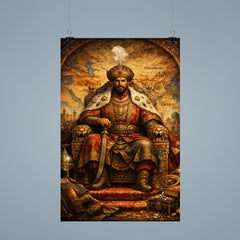 Tamerlane on jeweled throne map poster 9