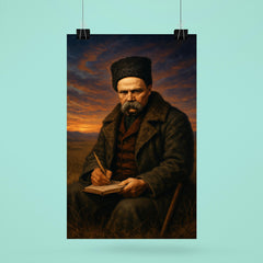 Taras Shevchenko exiled poet in steppe twilight poster 6