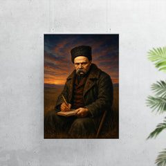 Taras Shevchenko exiled poet in steppe twilight poster 7