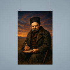 Taras Shevchenko exiled poet in steppe twilight poster 9