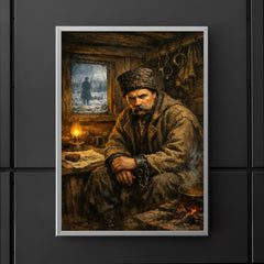 Taras Shevchenko in exile shack poster 5