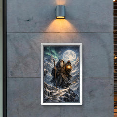 Tarot like Hermit atop icy mountain pass poster 2
