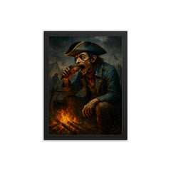 Tarrare at the battlefield campfire framed print on a plain backdrop in size 12"x16".