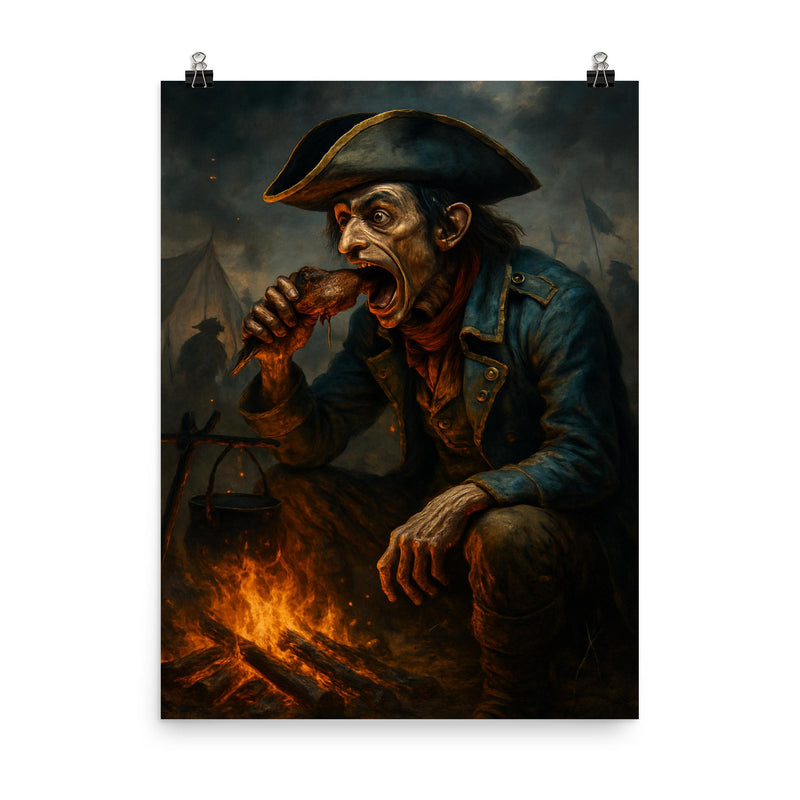 Tarrare at the battlefield campfire poster on a plain backdrop in size 8