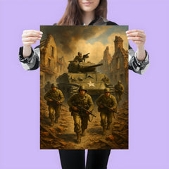Task Force Butler crossing shattered French village poster 3