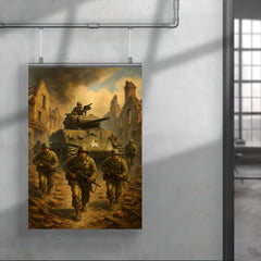Task Force Butler crossing shattered French village poster 4