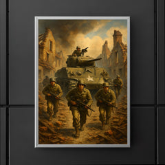Task Force Butler crossing shattered French village poster 5