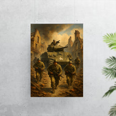 Task Force Butler crossing shattered French village poster 7