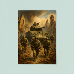 Task Force Butler crossing shattered French village poster 8