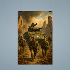 Task Force Butler crossing shattered French village poster 9
