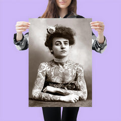 Tattooed Lady - Maude Wagner, 1907 - the first female tattoo artist poster 3