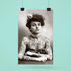 Tattooed Lady - Maude Wagner, 1907 - the first female tattoo artist poster 6