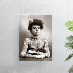 Tattooed Lady - Maude Wagner, 1907 - the first female tattoo artist poster 7