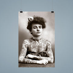 Tattooed Lady - Maude Wagner, 1907 - the first female tattoo artist poster 9