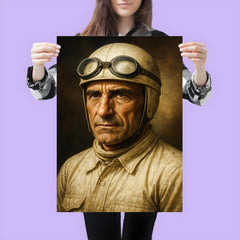 Tazio Nuvolari portrait poster 3
