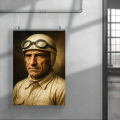 Tazio Nuvolari portrait poster 4