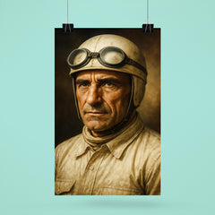 Tazio Nuvolari portrait poster 6