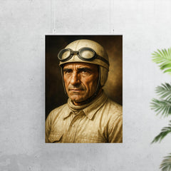 Tazio Nuvolari portrait poster 7