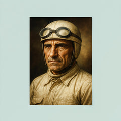 Tazio Nuvolari portrait poster 8