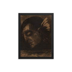 Tears by Odilon Redon, 1878 framed print on a plain backdrop in size 12"x16".