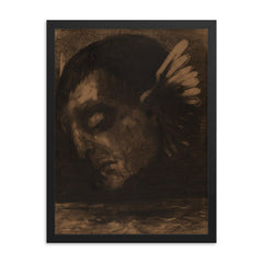 Tears by Odilon Redon, 1878 framed print on a plain backdrop in size 18"x24".