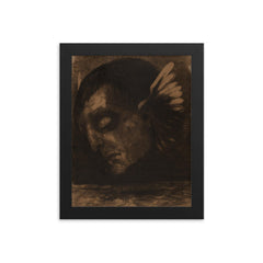Tears by Odilon Redon, 1878 framed print on a plain backdrop in size 8"x10".