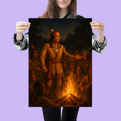 Tecumseh before the confederacy council fire poster 3