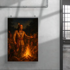 Tecumseh before the confederacy council fire poster 4