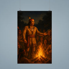 Tecumseh before the confederacy council fire poster 9