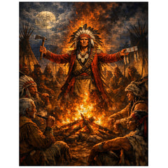 Tecumseh forging pan tribal alliance by fire jigsaw puzzle