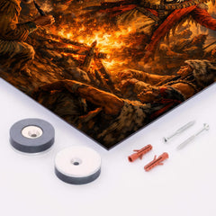 Tecumseh forging pan tribal alliance by fire metal print mockup