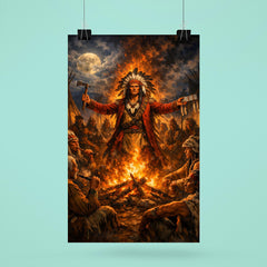 Tecumseh forging pan tribal alliance by fire poster 6