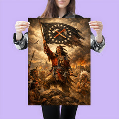 Tecumseh raising confederacy banner poster 3