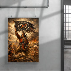 Tecumseh raising confederacy banner poster 4