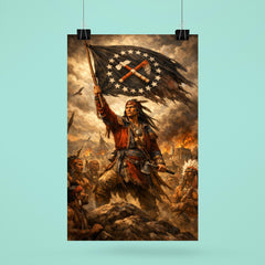 Tecumseh raising confederacy banner poster 6