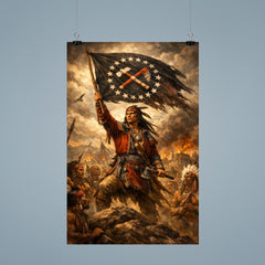 Tecumseh raising confederacy banner poster 9